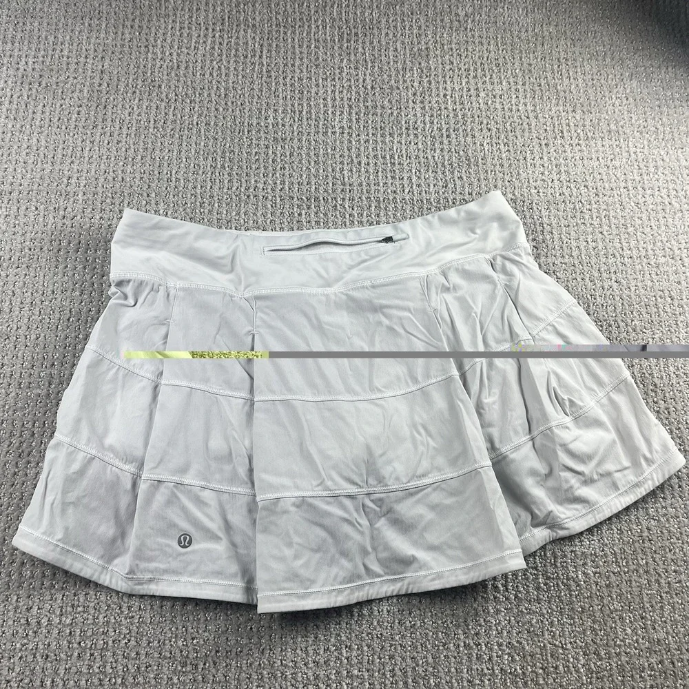 Lululemon Skirt Womens Size 10 Tall White Pace Rival Lined Skort Tennis